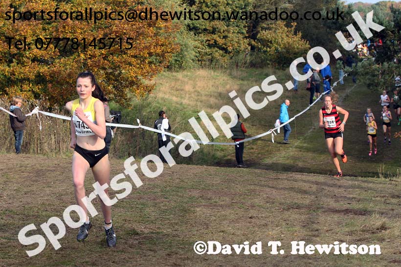 Girls under-15s, National Cross Country Relays, Berry Park, Mansfield. Photo: David T. Hewitson/Sports for All Pics